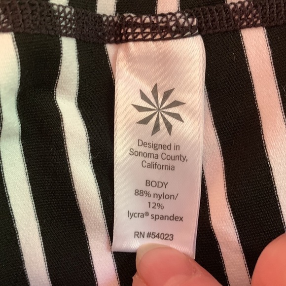 ATHLETA Black and White Striped Leggings, Size Small - Picture 11 of 13